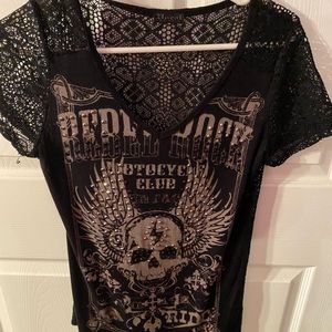 Black bling sheer shirt